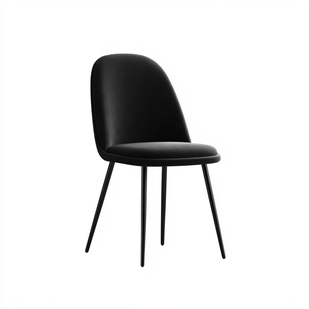 Chaise de salle à manger simili cuir 46x52x83 cm - noir - design moderne-Quietixe