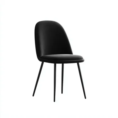 Chaise de salle à manger simili cuir 46x52x83 cm - noir - design moderne-Quietixe