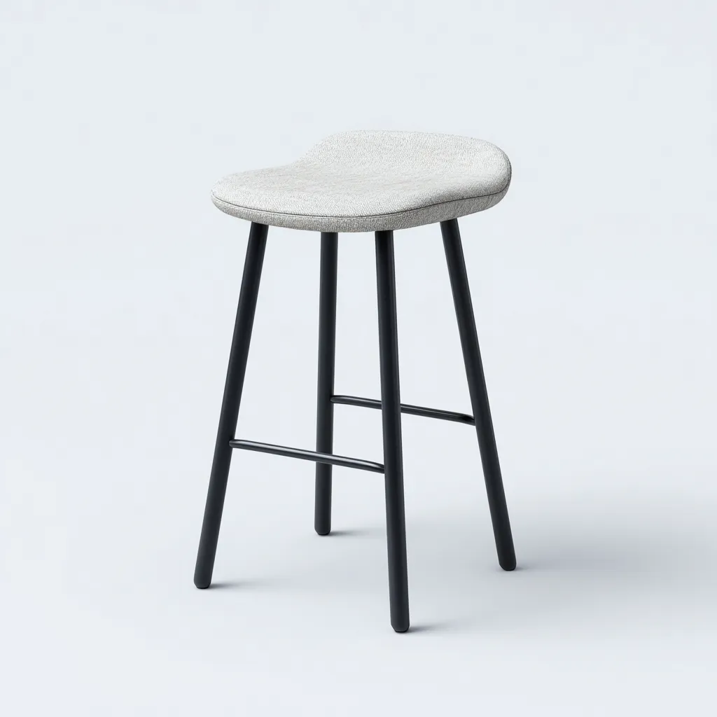 Tabouret de bar Tissu-Métal 35x35x75 cm - Gris-Noir - Design moderne-Quietixe