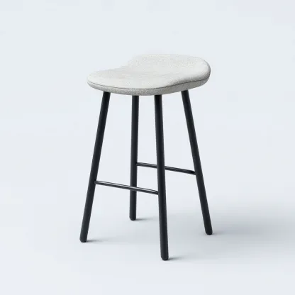 Tabouret de bar Tissu-Métal 35x35x75 cm - Gris-Noir - Design moderne-Quietixe