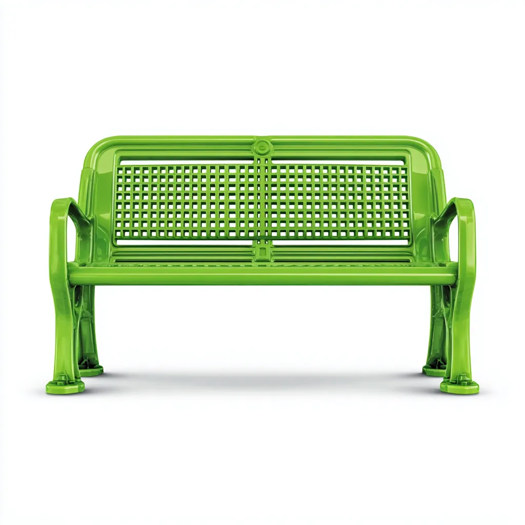 Banc de jardin métal 120x55x80 cm - vert - style moderne - pour extérieur-Quietixe