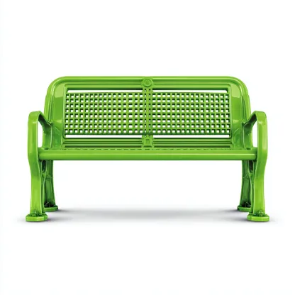 Banc de jardin métal 120x55x80 cm - vert - style moderne - pour extérieur-Quietixe