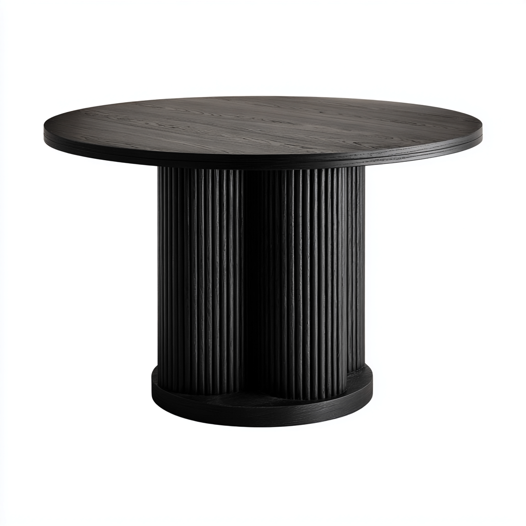 Table basse Bois 120x120x75 cm - Noir - Style contemporain-Quietixe