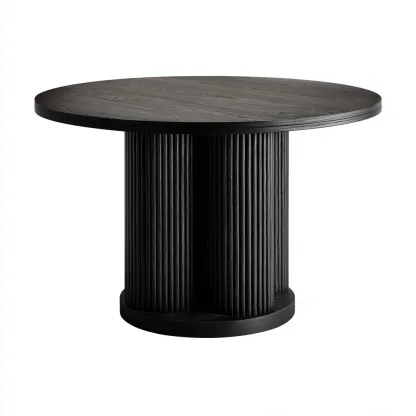 Table basse Bois 120x120x75 cm - Noir - Style contemporain-Quietixe