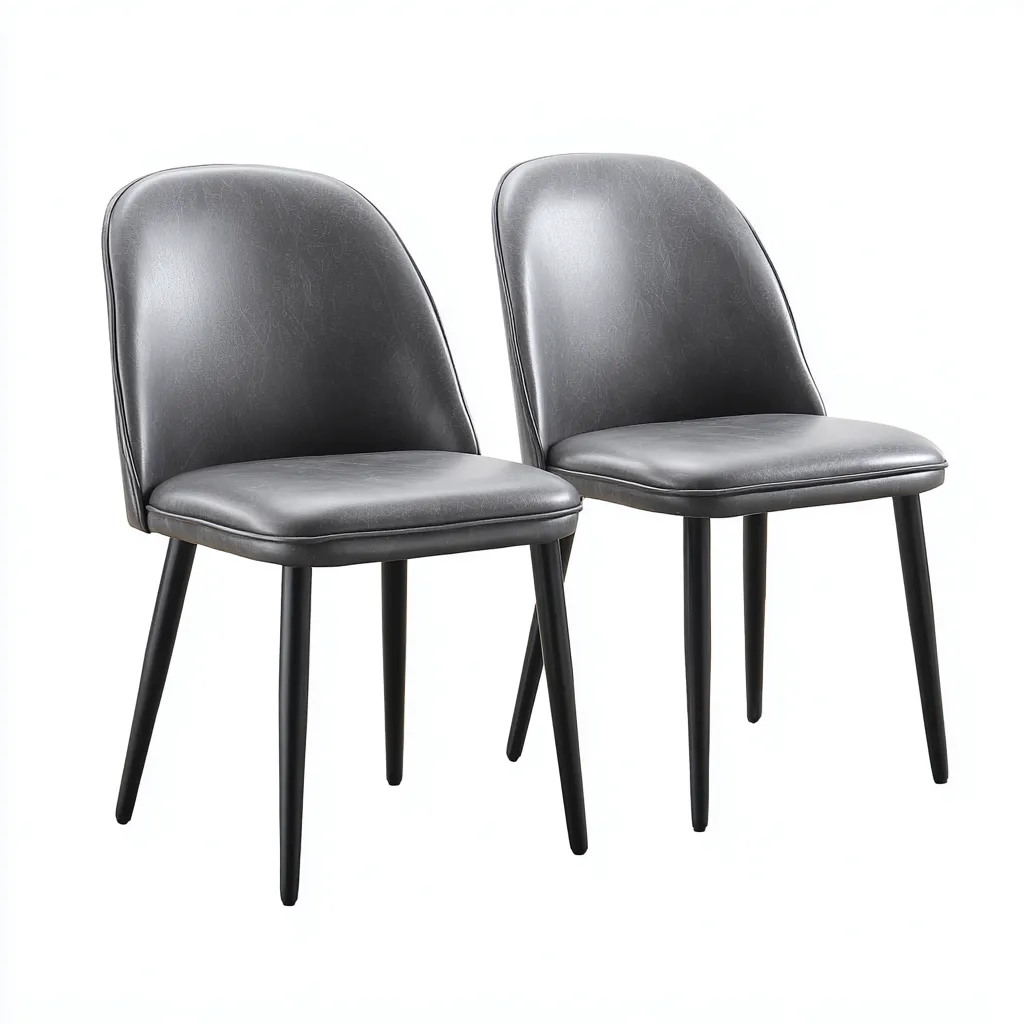 Chaise de salle à manger simili cuir 45x55x85 cm - noir - design moderne-Quietixe