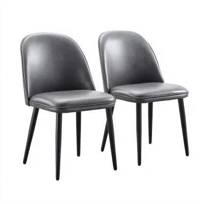 Chaise de salle à manger simili cuir 45x55x85 cm - noir - design moderne-Quietixe