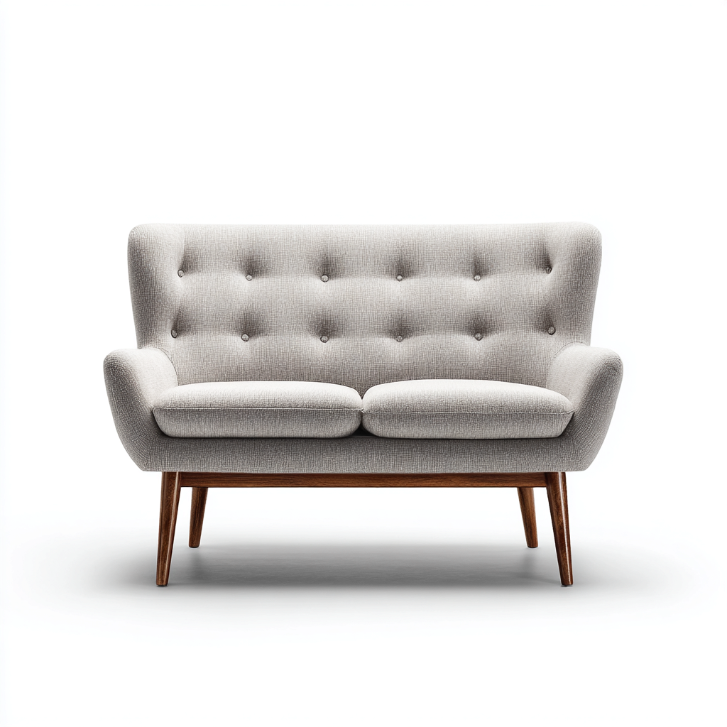 Canapé 2 places tissu 150x80x90 cm beige - confort salon - design scandinave-Quietixe