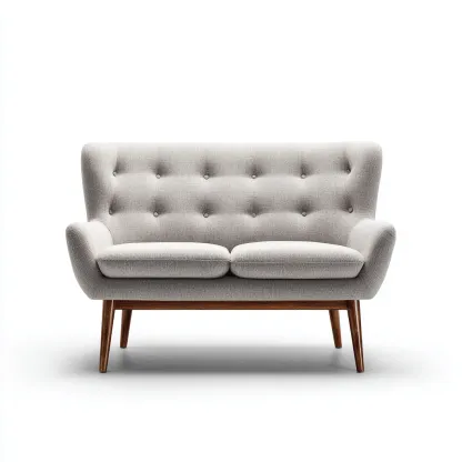 Canapé 2 places tissu 150x80x90 cm beige - confort salon - design scandinave-Quietixe