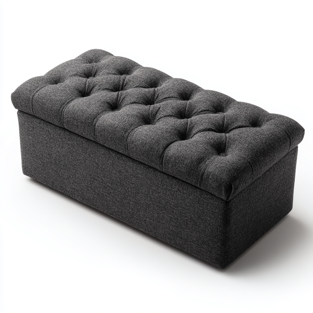 Banc d'entrée tissu 95x40x45 cm - gris - design moderne-Quietixe