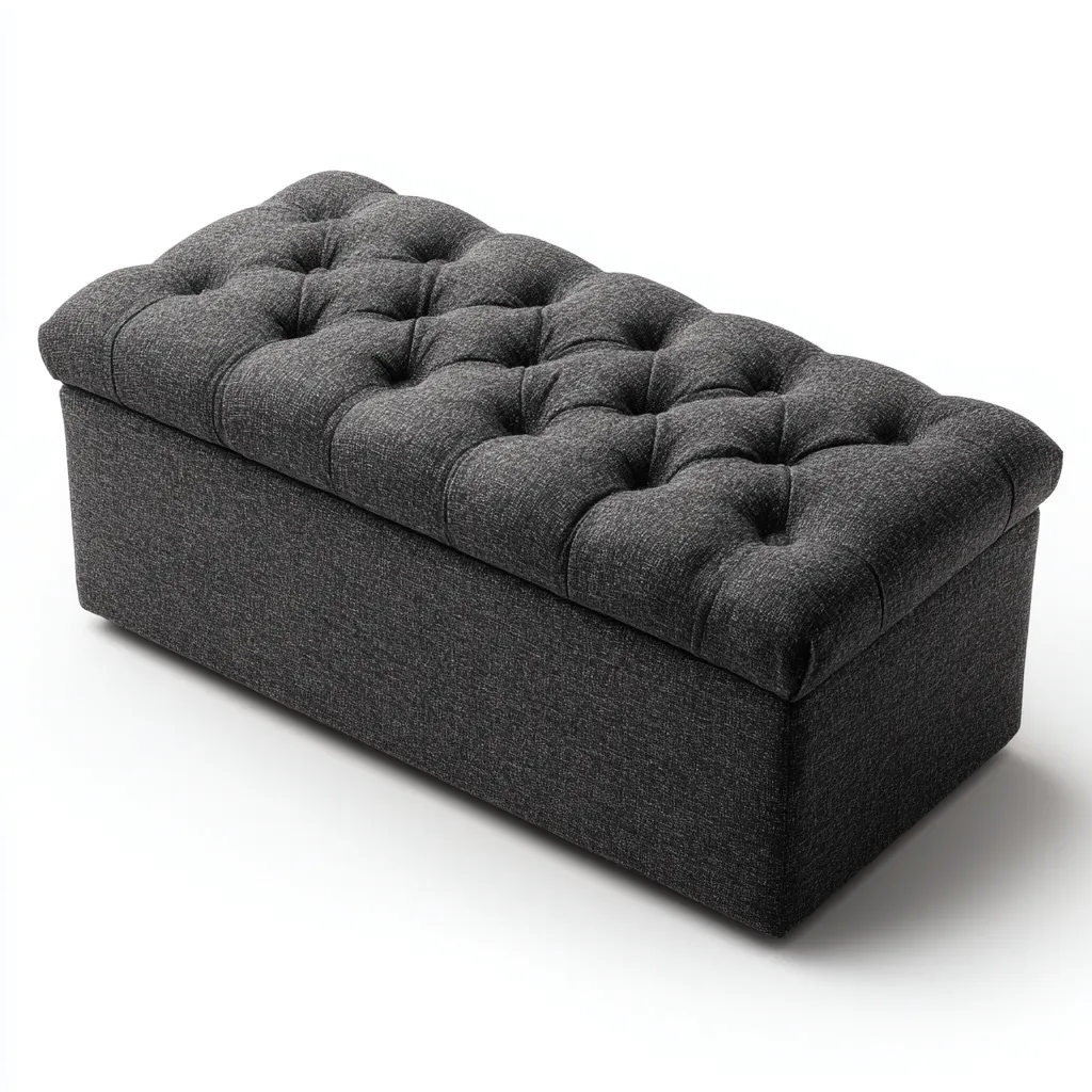 Banc d'entrée tissu 95x40x45 cm - gris - design moderne-Quietixe