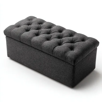 Banc d'entrée tissu 95x40x45 cm - gris - design moderne-Quietixe