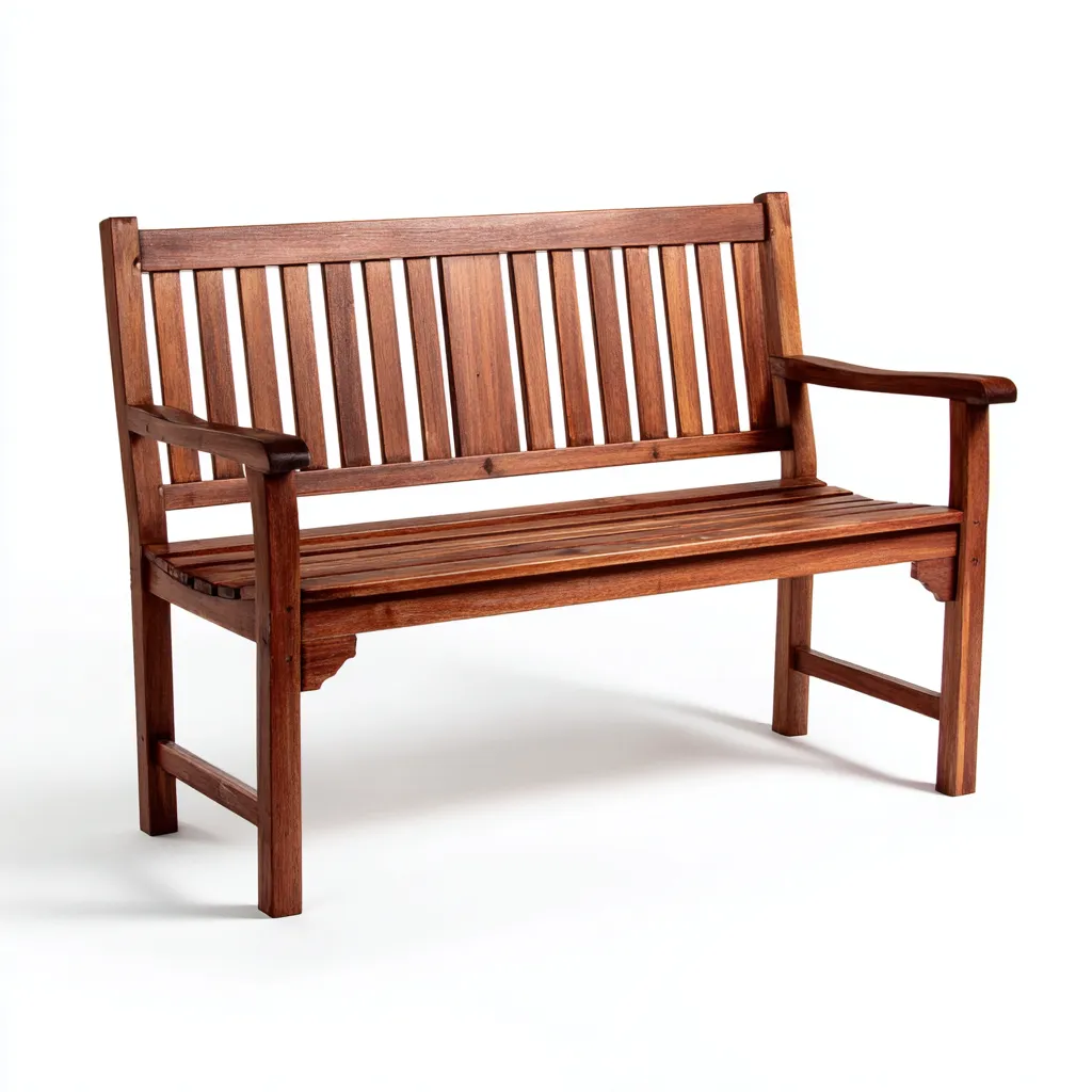 Banc de jardin bois 120x55x90 cm - brun - adapté au jardin - design rustique-Quietixe
