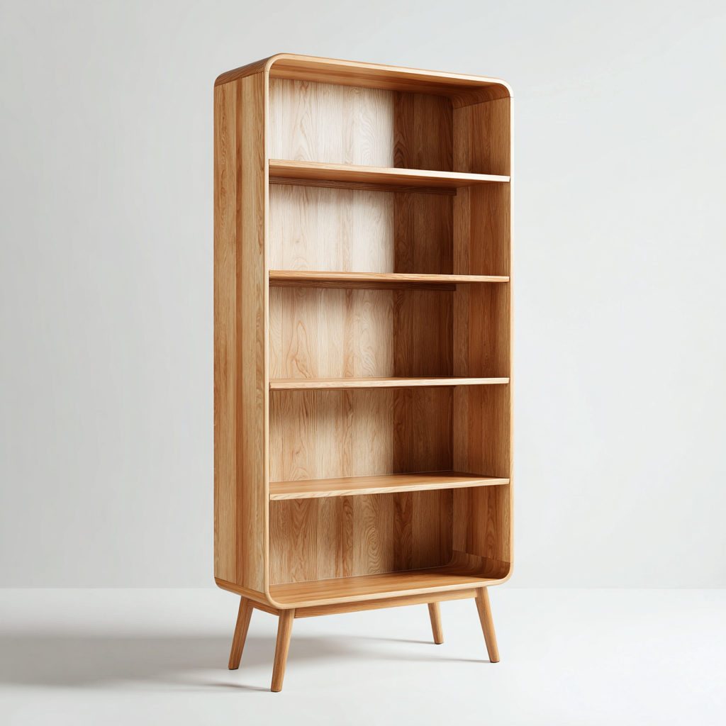 Bibliothèque bois 80x30x165 cm - bois clair - design moderne-Quietixe