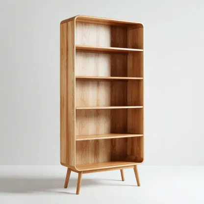 Bibliothèque bois 80x30x165 cm - bois clair - design moderne-Quietixe