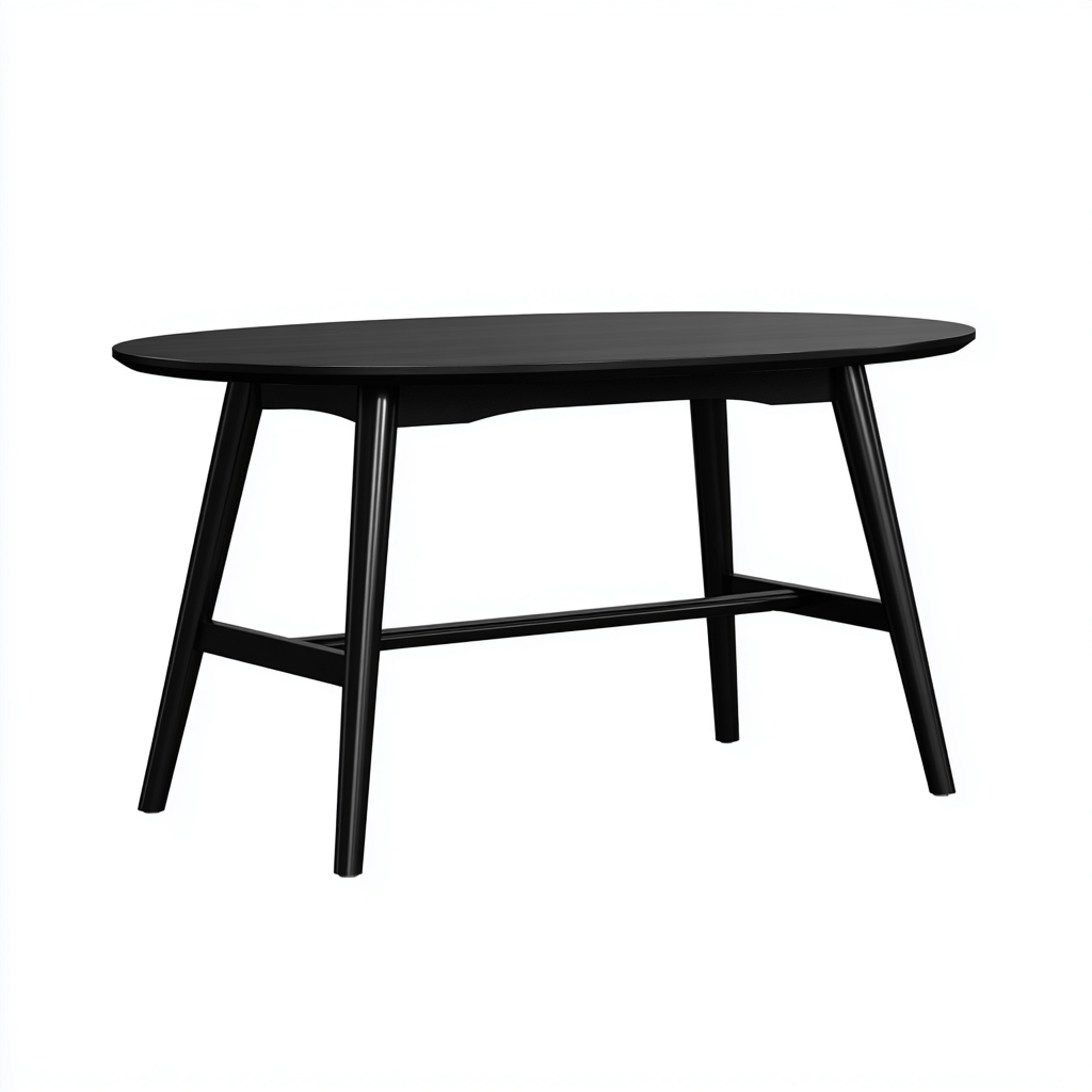 Table à manger bois 140x85x75 cm - noir - style moderne-Quietixe