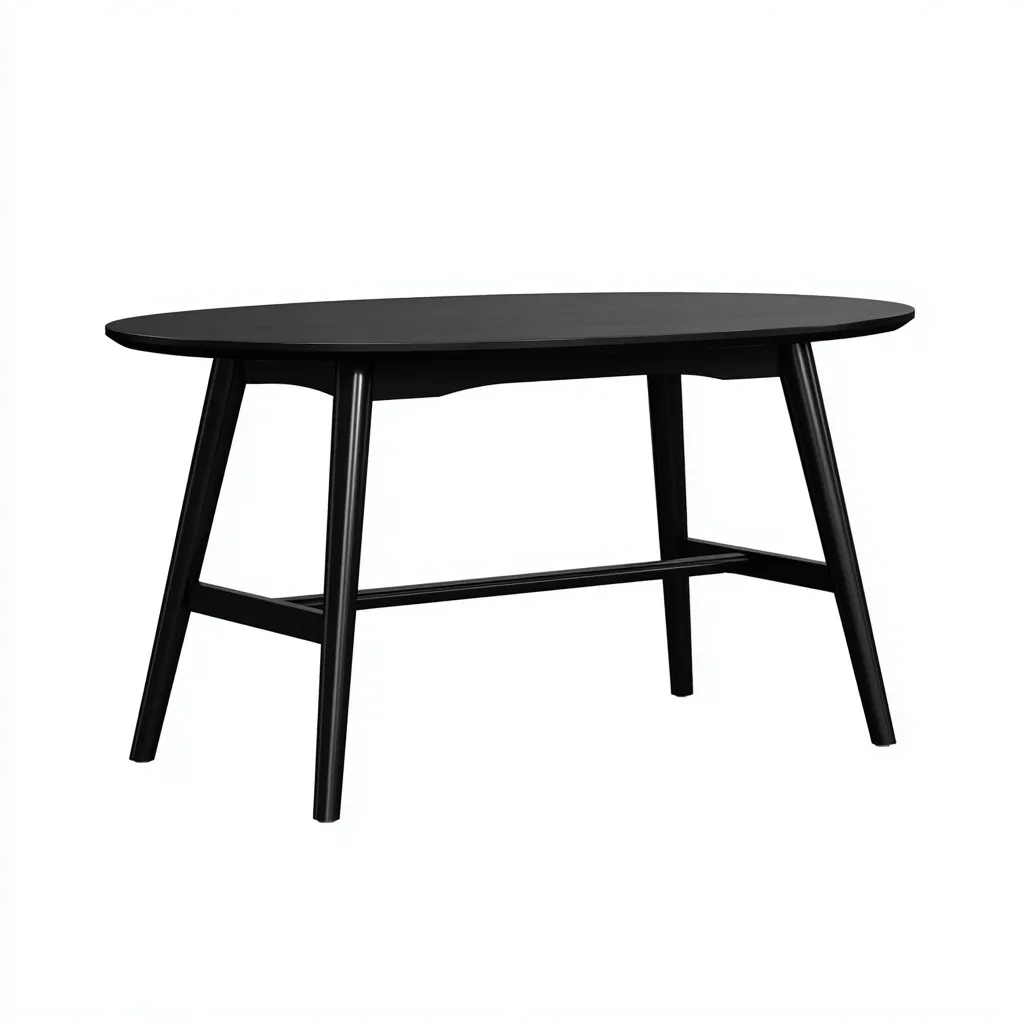 Table à manger bois 140x85x75 cm - noir - style moderne-Quietixe