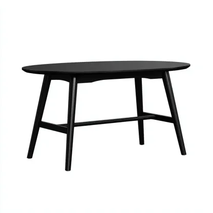 Table à manger bois 140x85x75 cm - noir - style moderne-Quietixe