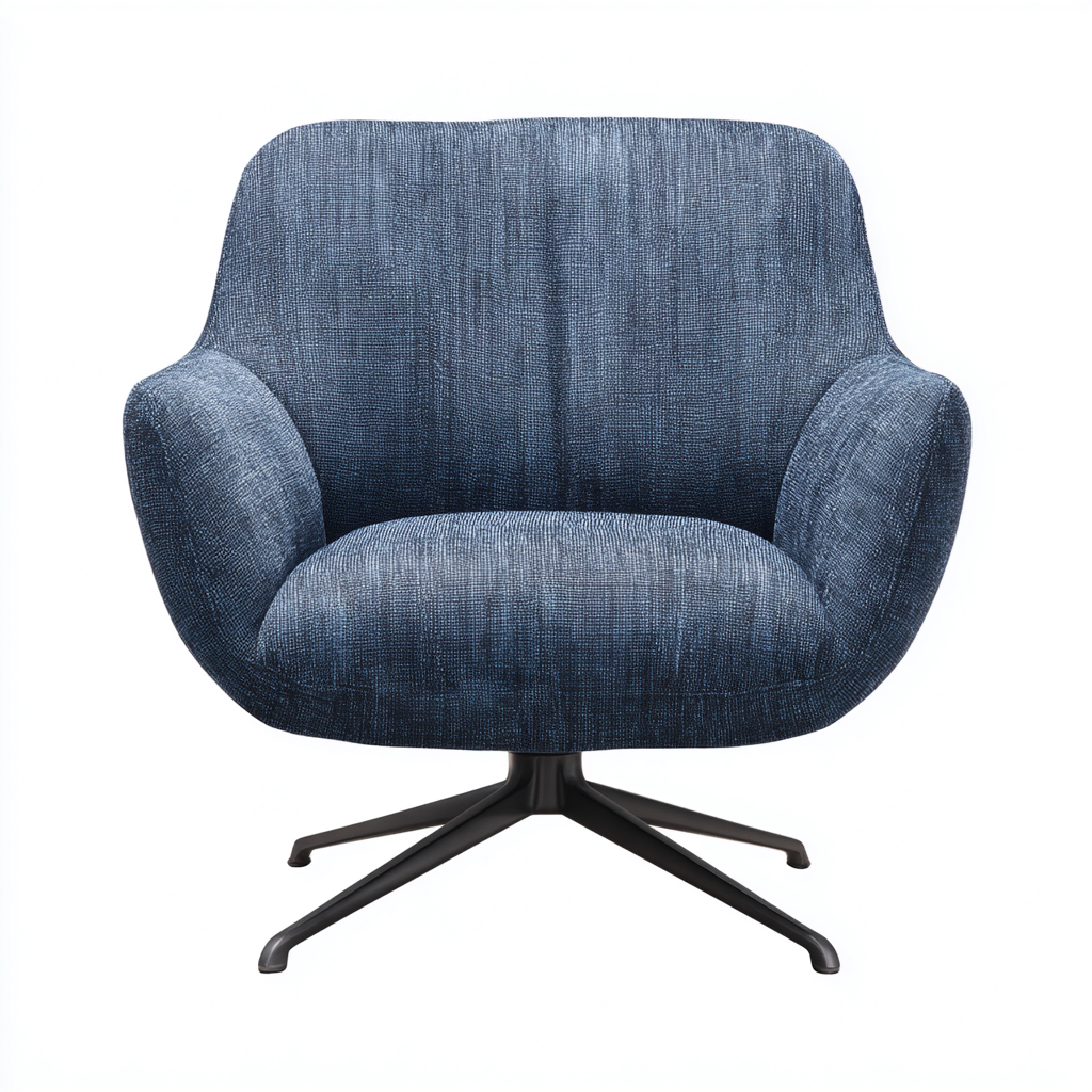 Fauteuil Tissu-Métal 80x75x85 cm - Bleu - Style moderne-Quietixe