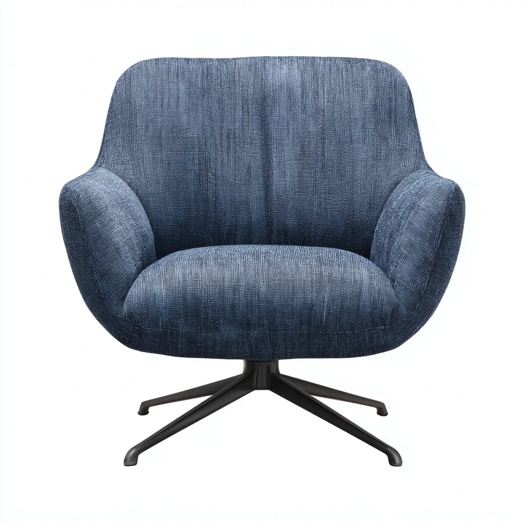 Fauteuil Tissu-Métal 80x75x85 cm - Bleu - Style moderne-Quietixe