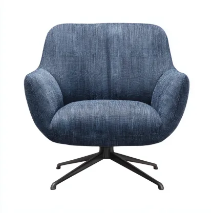 Fauteuil Tissu-Métal 80x75x85 cm - Bleu - Style moderne-Quietixe