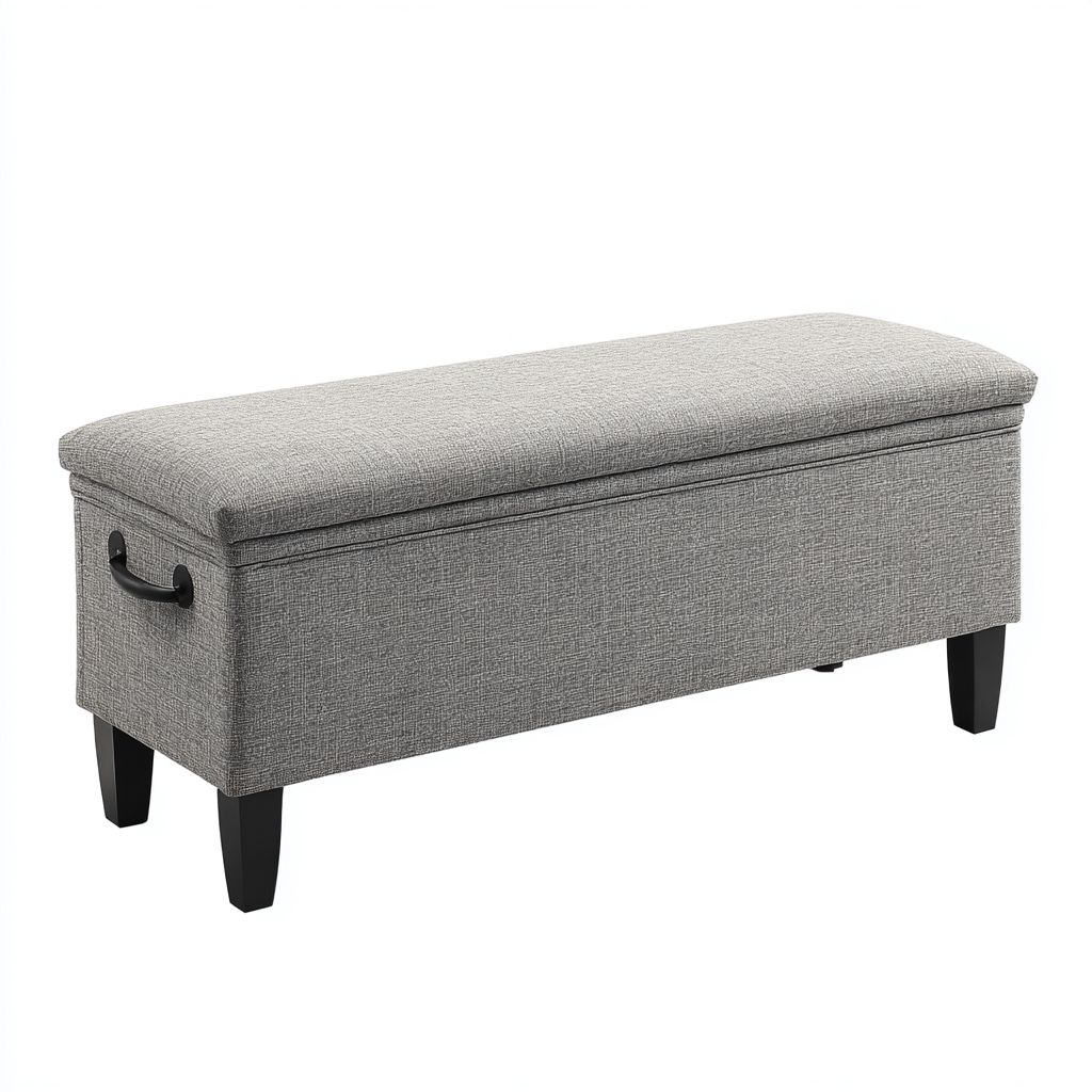 Banc d'entrée - tissu bois 100x35x45 cm - gris - adapté à l'entrée - design moderne-Quietixe