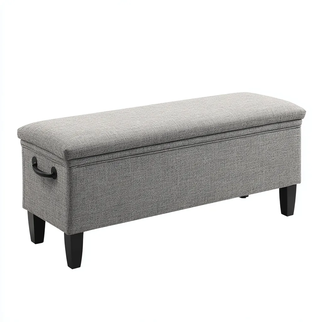 Banc d'entrée - tissu bois 100x35x45 cm - gris - adapté à l'entrée - design moderne-Quietixe
