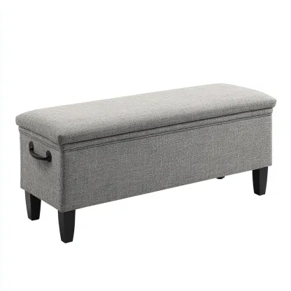 Banc d'entrée - tissu bois 100x35x45 cm - gris - adapté à l'entrée - design moderne-Quietixe