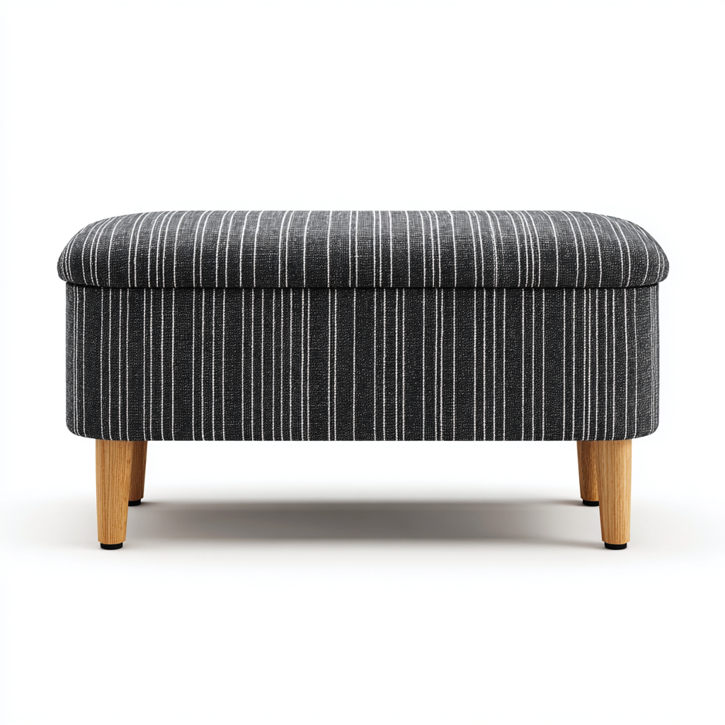 Banc d'entrée - tissu bois 60x35x45 cm - gris foncé - adapté à l'entrée - design moderne-Quietixe