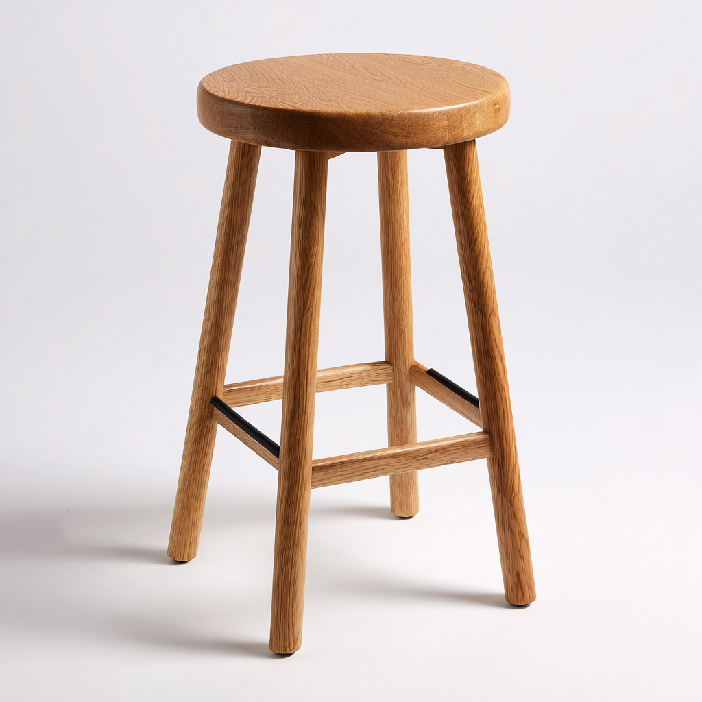Tabouret de bar Bois massif 35x35x75 cm - Bois naturel - Style minimaliste-Quietixe