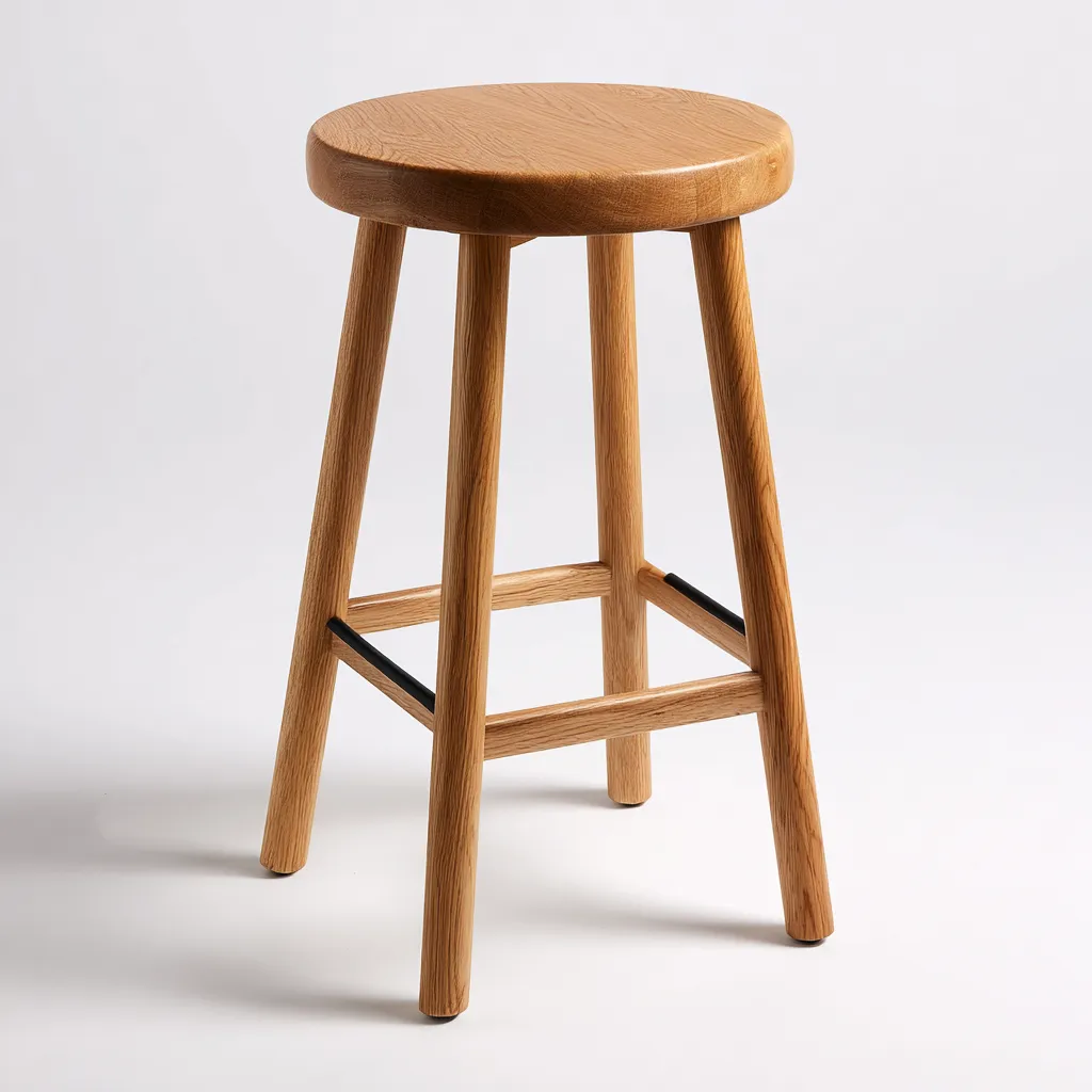 Tabouret de bar Bois massif 35x35x75 cm - Bois naturel - Style minimaliste-Quietixe
