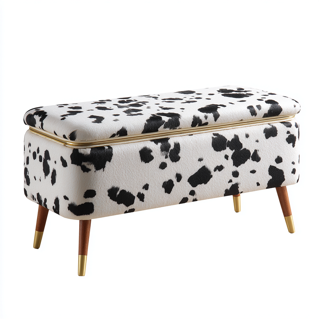 Banc d'entrée tissu 90x35x45 cm - noir-blanc - design moderne-Quietixe