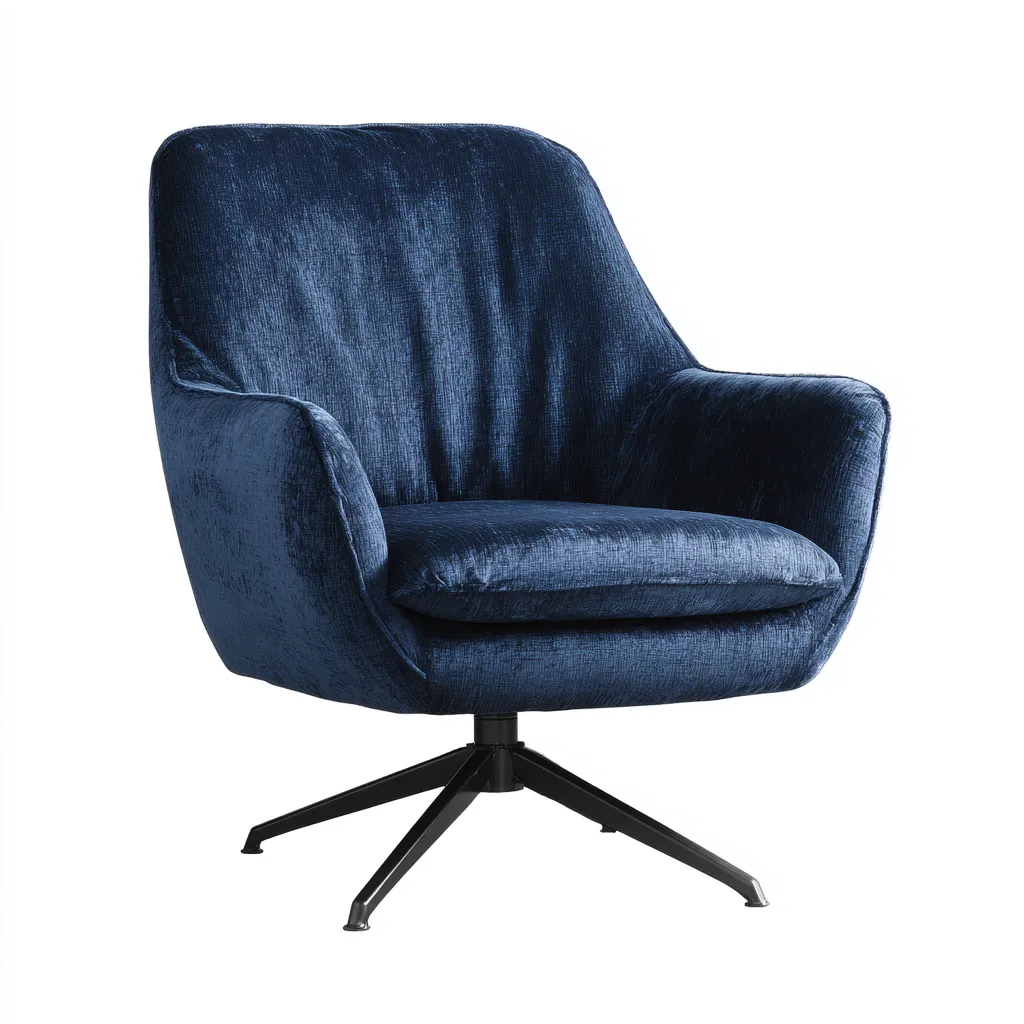Fauteuil en tissu 78x75x88 cm - bleu foncé - adapté au salon - design moderne-Quietixe