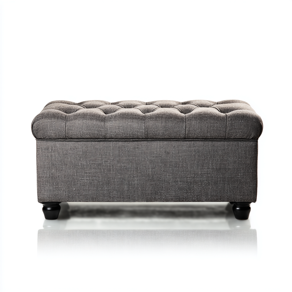 Banc d'entrée tissu 80x40x45 cm - gris - style classique - pour entrée-Quietixe