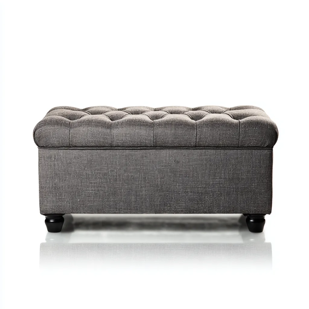 Banc d'entrée tissu 80x40x45 cm - gris - style classique - pour entrée-Quietixe