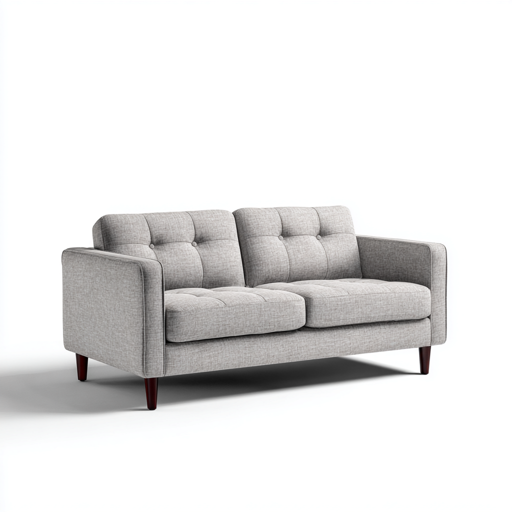 Canapé 2 places Tissu 160x85x85 cm - Gris - Style moderne-Quietixe