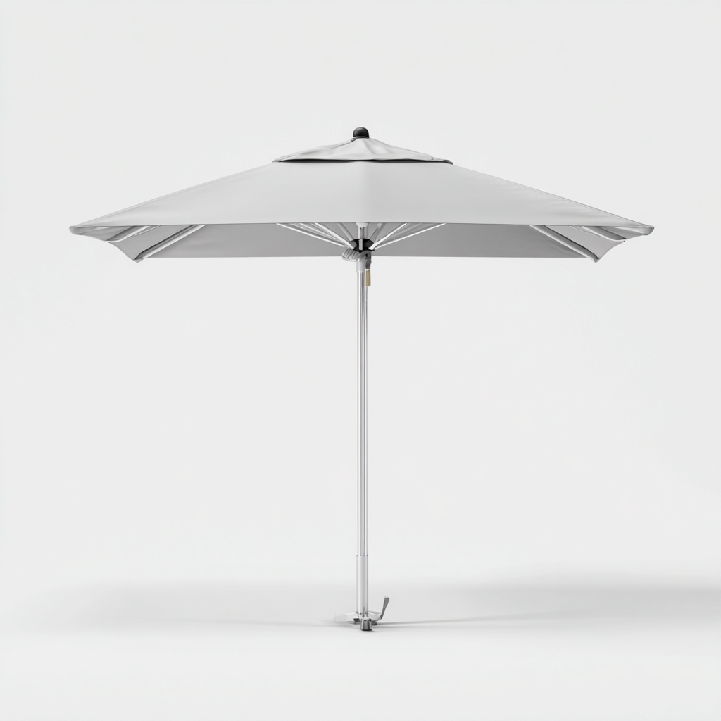 Parasol de jardin 280x280x245 cm - métal et toile - gris - usage extérieur-Quietixe