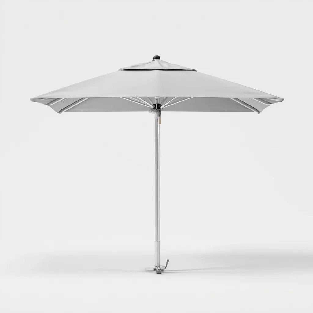 Parasol de jardin 280x280x245 cm - métal et toile - gris - usage extérieur-Quietixe