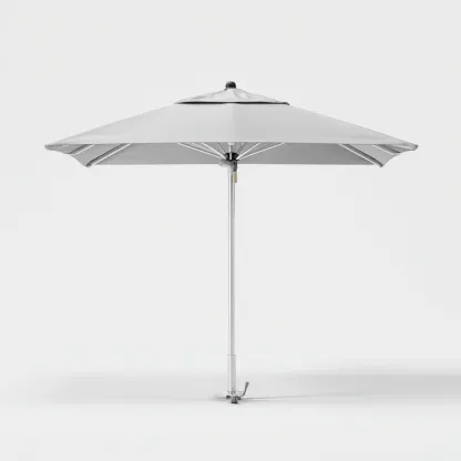 Parasol de jardin 280x280x245 cm - métal et toile - gris - usage extérieur-Quietixe