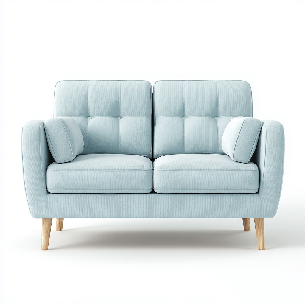 Canapé 2 places 140x80x85 cm - tissu - bleu clair - pour salon - style moderne-Quietixe