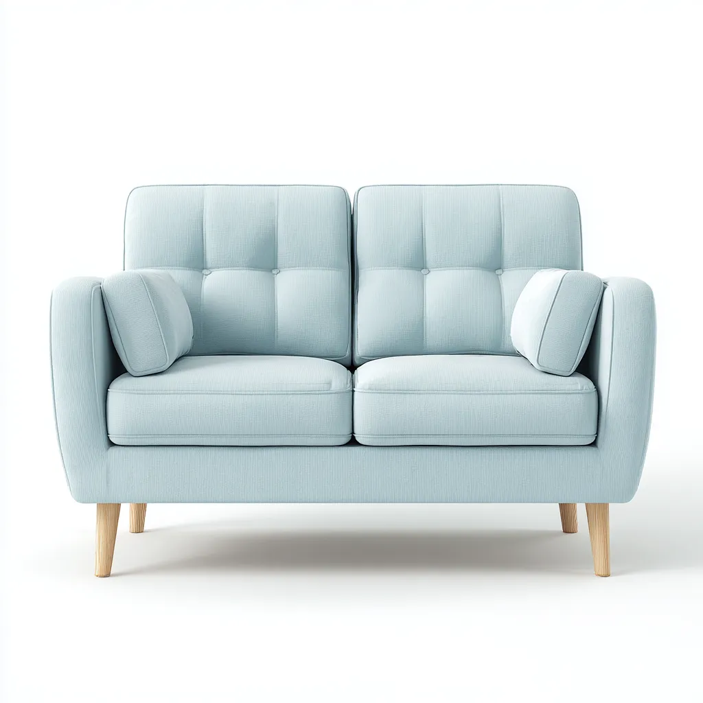 Canapé 2 places 140x80x85 cm - tissu - bleu clair - pour salon - style moderne-Quietixe