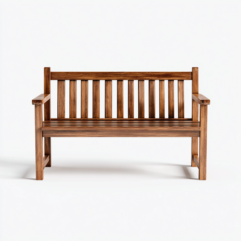 Banc de jardin bois 120x55x85 cm - brun - design classique-Quietixe