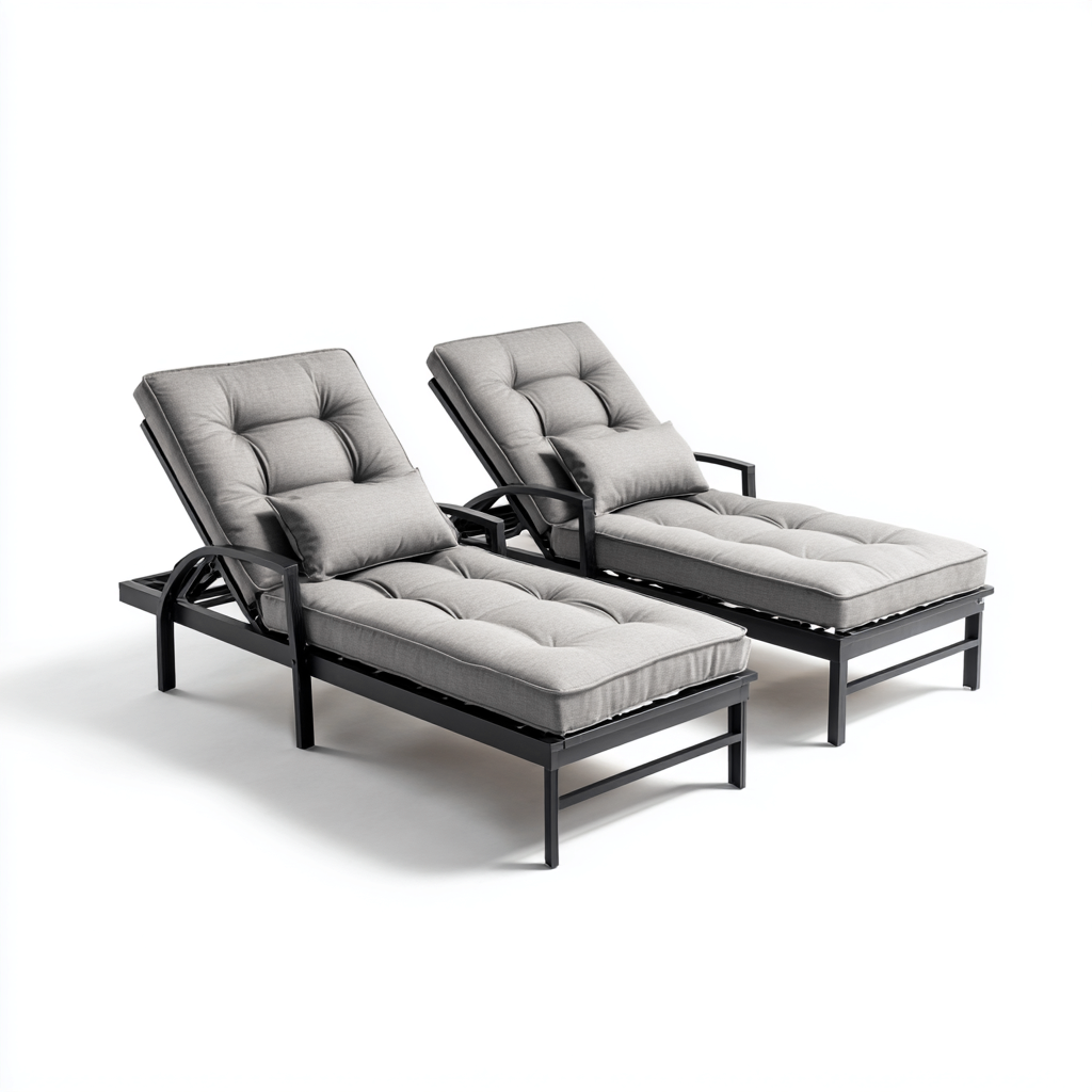 Chaise longue 195x65x90 cm - gris - design moderne-Quietixe