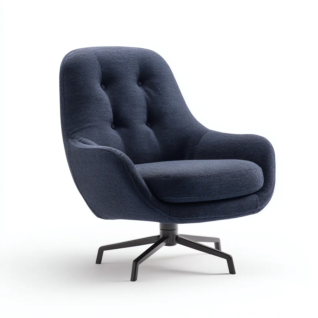 Fauteuil tissu 85x80x95 cm - bleu foncé - design moderne-Quietixe