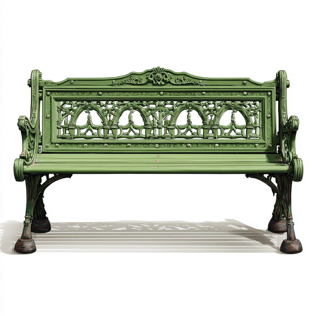 Banc de jardin - métal 115x60x90 cm - vert antique - adapté au jardin - design classique-Quietixe