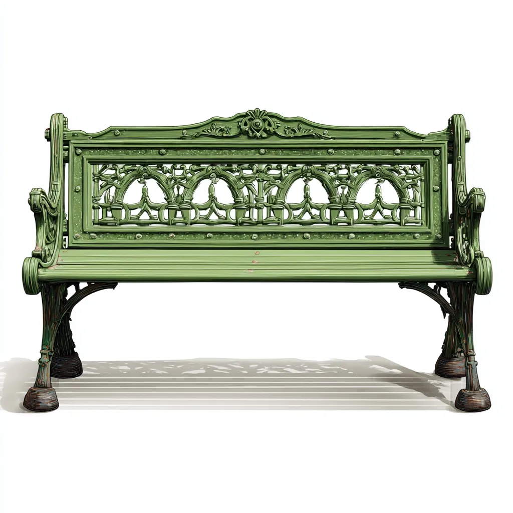 Banc de jardin - métal 115x60x90 cm - vert antique - adapté au jardin - design classique-Quietixe