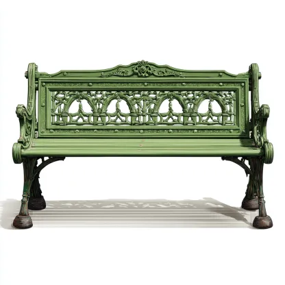 Banc de jardin - métal 115x60x90 cm - vert antique - adapté au jardin - design classique-Quietixe