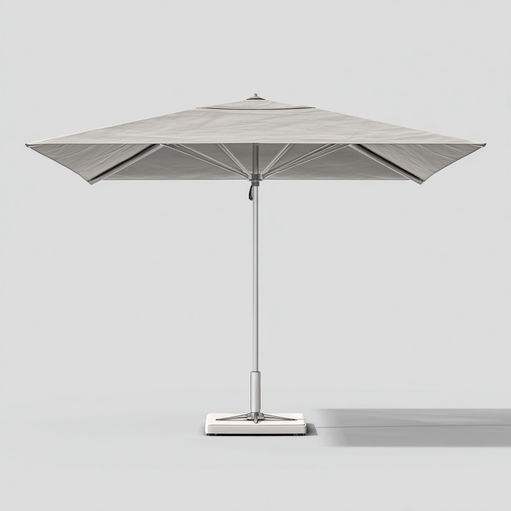 Parasol de jardin 240x240x250 cm - gris clair - parasol droit carré avec pied-Quietixe