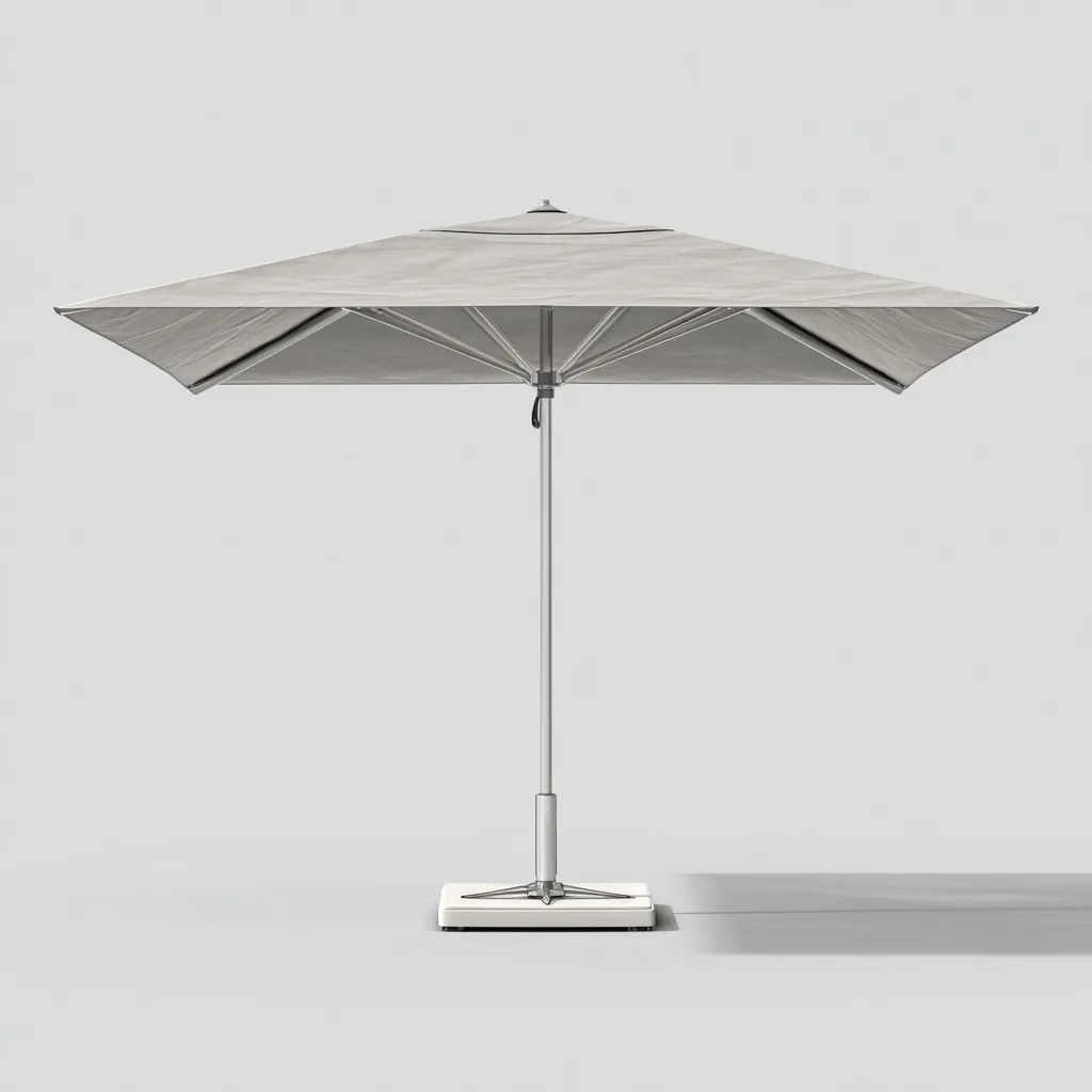 Parasol de jardin 240x240x250 cm - gris clair - parasol droit carré avec pied-Quietixe
