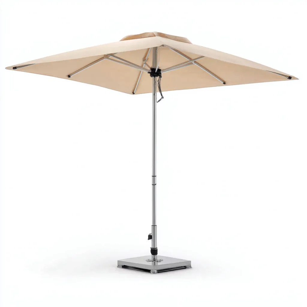 Parasol de jardin - métal tissu 300x300x265 cm - beige-argent - adapté au jardin - design moderne-Quietixe