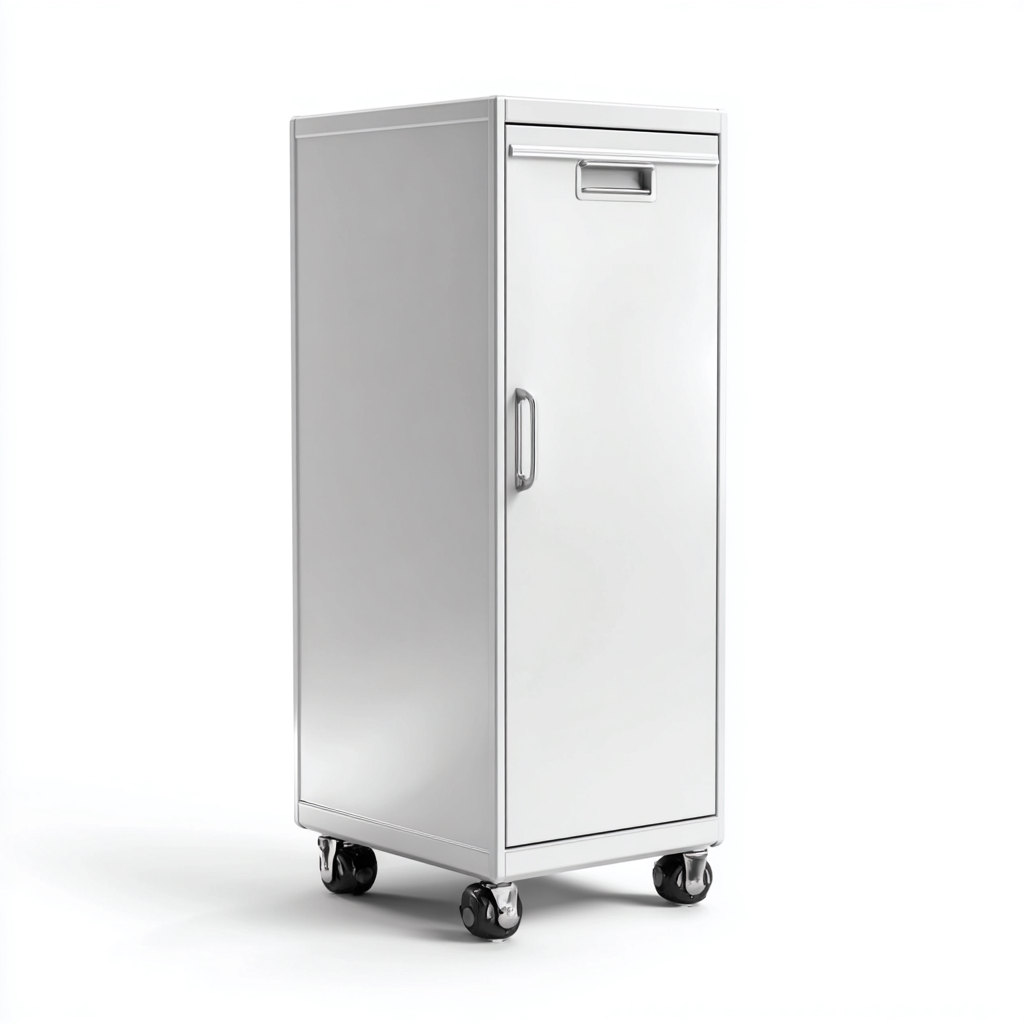Classeur métallique à roulettes 45x40x85 cm - blanc - adapté au bureau - design fonctionnel-Quietixe